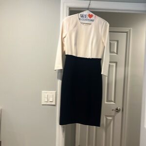 J crew navy blue and white dress size 0